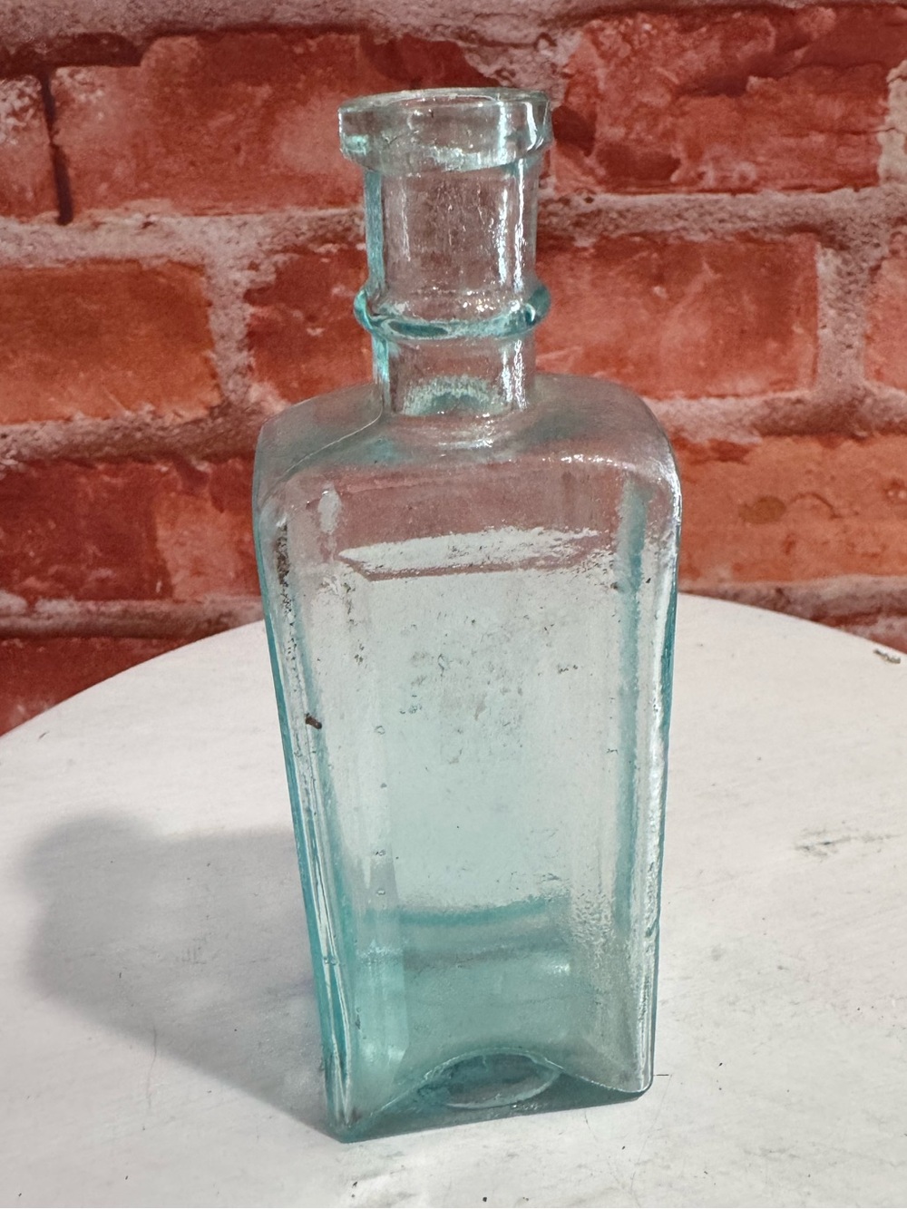 Antique A. AULT & CO Pain Relief Medicine Bottle 1800s Aqua Hand Blown Glass